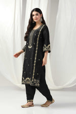 Load image into Gallery viewer, Elegant dori hand embroidered suit with salwar and dupatta