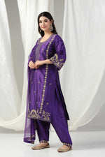 Load image into Gallery viewer, Elegant dori hand embroidered suit with salwar and dupatta