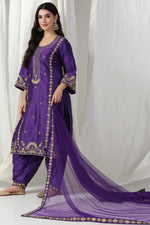 Load image into Gallery viewer, Elegant dori hand embroidered suit with salwar and dupatta
