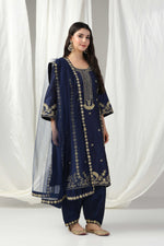 Load image into Gallery viewer, Elegant dori hand embroidered suit with salwar and dupatta