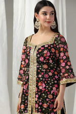 Load image into Gallery viewer, Designer kurti with sharara and dupatta