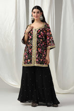 Load image into Gallery viewer, Designer kurti with sharara and dupatta