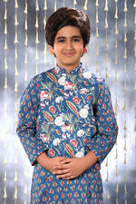 Load image into Gallery viewer, Blue Jaipuri Floral Print Jacket Only