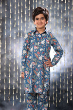 Load image into Gallery viewer, Blue Jaipuri Handblock Floral Single Print Co-ord Kurta Set