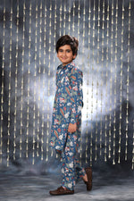 Load image into Gallery viewer, Blue Jaipuri Handblock Floral Single Print Co-ord Kurta Set