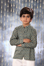 Load image into Gallery viewer, Grey Jaipuri Handblock Print Shirt with Pant