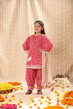 Load image into Gallery viewer, Red Jaipuri Print Kurta with Salwar Suit Set
