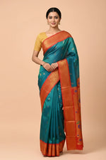Load image into Gallery viewer, Regal Peacock Paithani Silk Saree