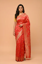 Load image into Gallery viewer, The Vermilion Bridal Silk Saree