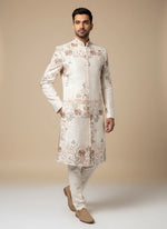 Load image into Gallery viewer, Ivory Embroidered Sherwani Set