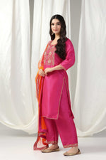 Load image into Gallery viewer, Embroidered kurti with salwar and  dupatta
