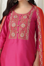 Load image into Gallery viewer, Embroidered kurti with salwar and  dupatta
