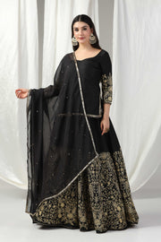 Designer kurti with lehenga and dupatta