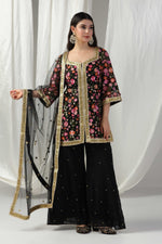Load image into Gallery viewer, Designer kurti with sharara and dupatta
