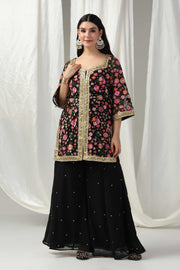 Designer kurti with sharara and dupatta