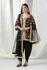 Load image into Gallery viewer, Designer kurti with sharara and dupatta
