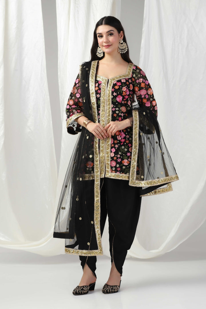 Designer kurti with sharara and dupatta