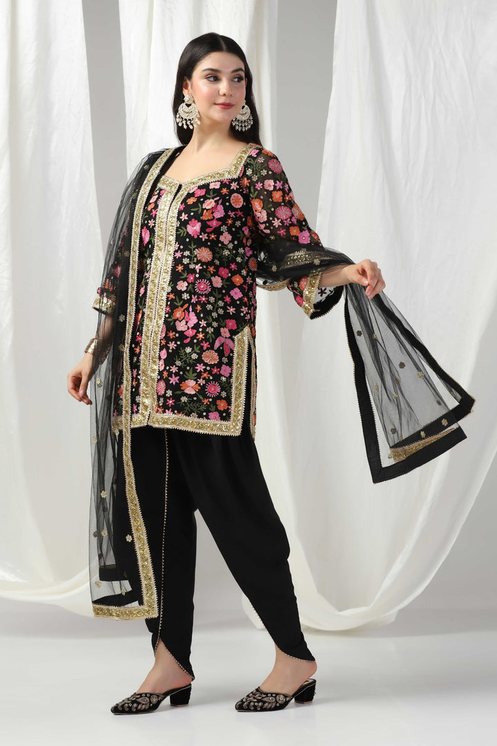 Designer kurti with sharara and dupatta