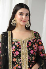 Load image into Gallery viewer, Designer kurti with sharara and dupatta
