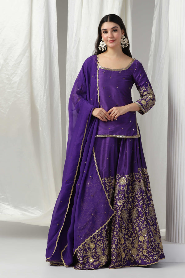 Designer kurti with lehenga and dupatta