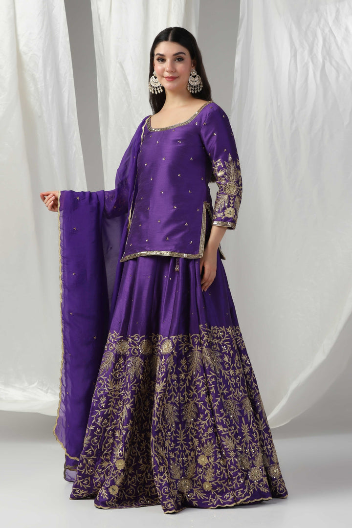 Designer kurti with lehenga and dupatta