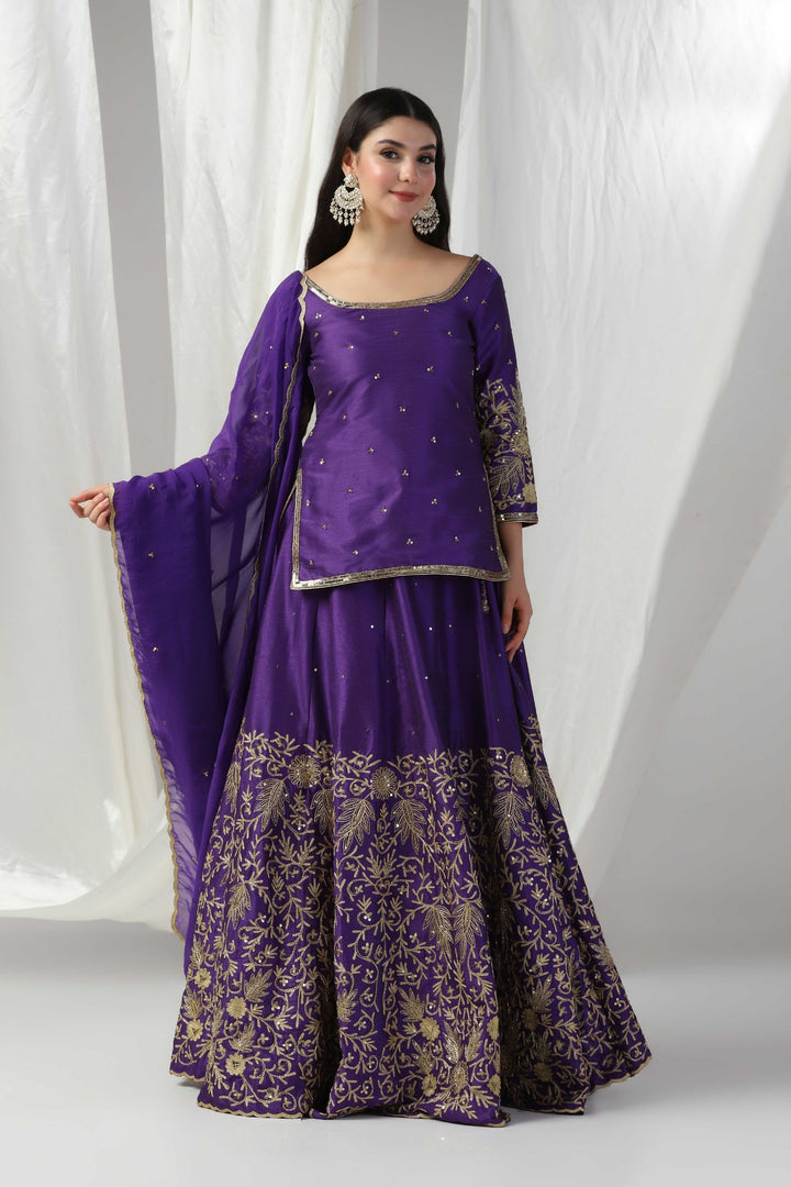 Designer kurti with lehenga and dupatta