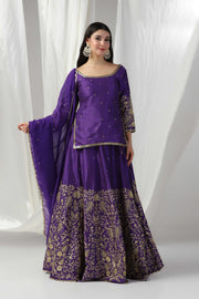 Designer kurti with lehenga and dupatta