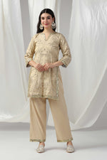 Load image into Gallery viewer, Gold simmer embroidered cord-set
