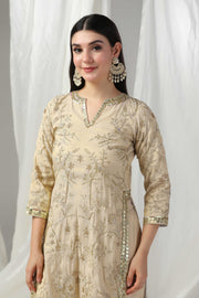 Gold simmer embroidered cord-set