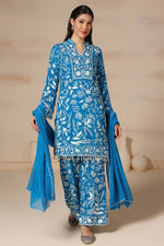 Load image into Gallery viewer, Thread Embroidered Pearl Work Kurta with Loose Pants