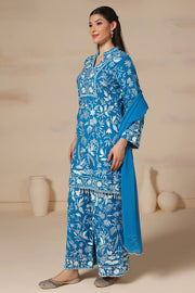 Thread Embroidered Pearl Work Kurta with Loose Pants