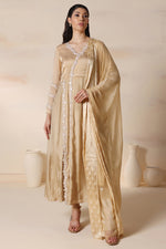 Load image into Gallery viewer, Silk Gold Anarkali Set