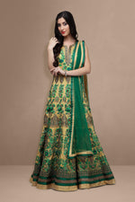 Load image into Gallery viewer, Green Embroidered Anarkali Set