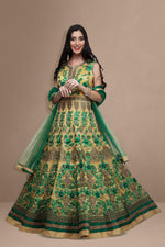 Load image into Gallery viewer, Green Embroidered Anarkali Set
