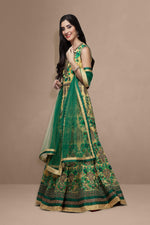 Load image into Gallery viewer, Green Embroidered Anarkali Set