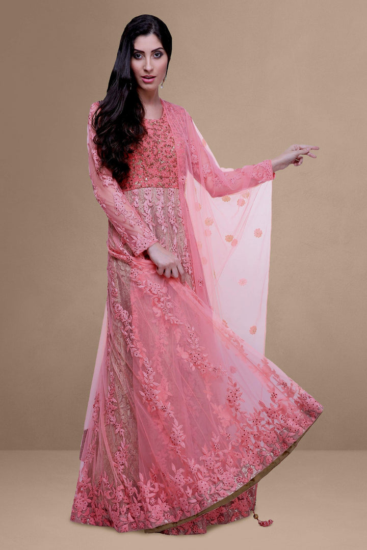 Embroidered Anarkali Set