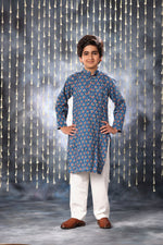 Load image into Gallery viewer, Blue Jaipuri Handblock Print Co-ord Kurta Set
