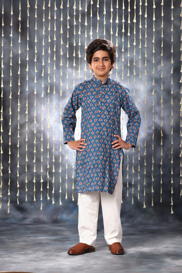 Blue Jaipuri Handblock Print Co-ord Kurta Set