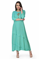 Load image into Gallery viewer, Green Long Kurti