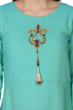 Load image into Gallery viewer, Green Long Kurti