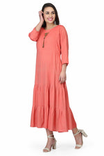 Load image into Gallery viewer, Orange Long Kurti