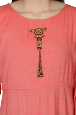Load image into Gallery viewer, Orange Long Kurti