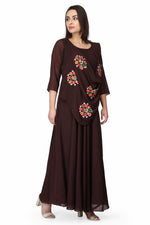 Load image into Gallery viewer, Brown Anarkali Style Kurti