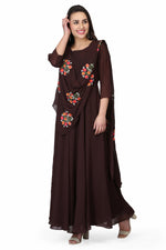 Load image into Gallery viewer, Brown Anarkali Style Kurti