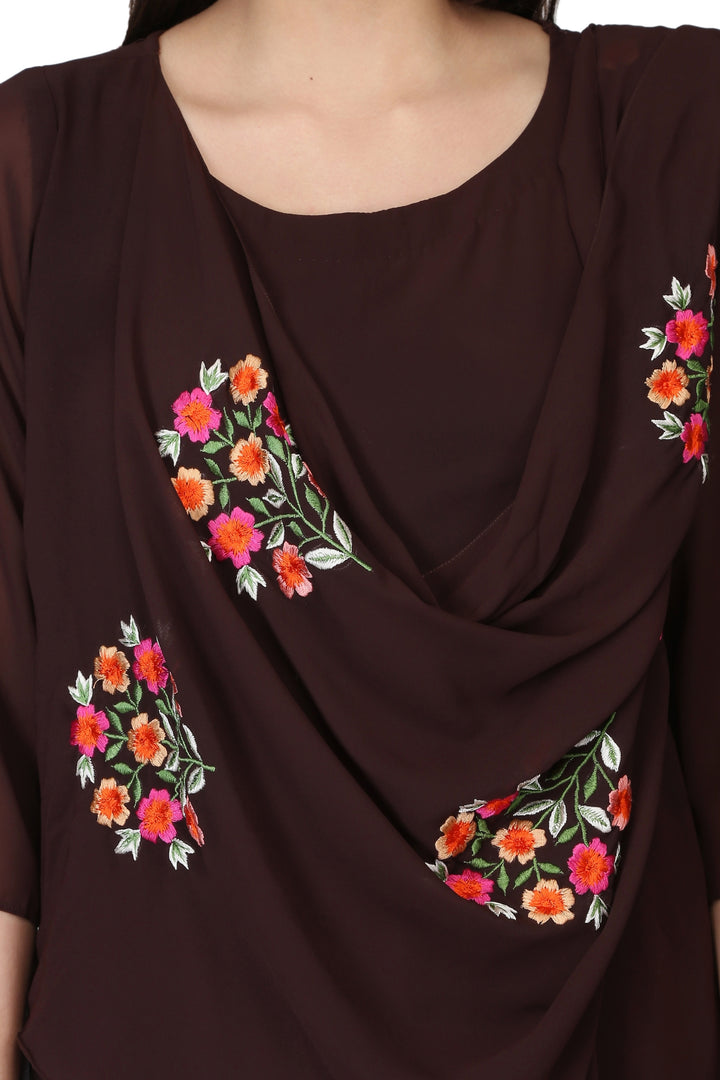 Brown Anarkali Style Kurti