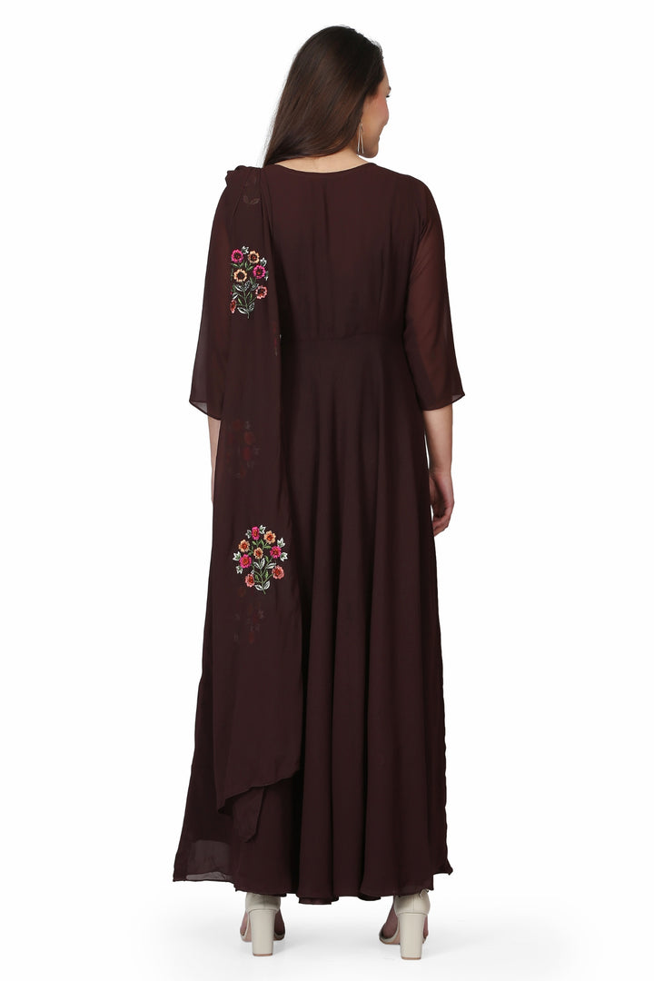 Brown Anarkali Style Kurti