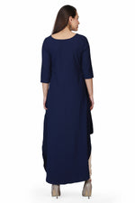 Load image into Gallery viewer, Blue Embroidered Long Kurti