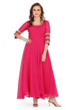 Load image into Gallery viewer, Fuchsia Long Anarkali Style Kurti