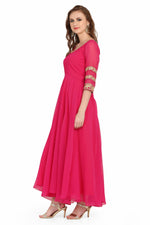 Load image into Gallery viewer, Fuchsia Long Anarkali Style Kurti