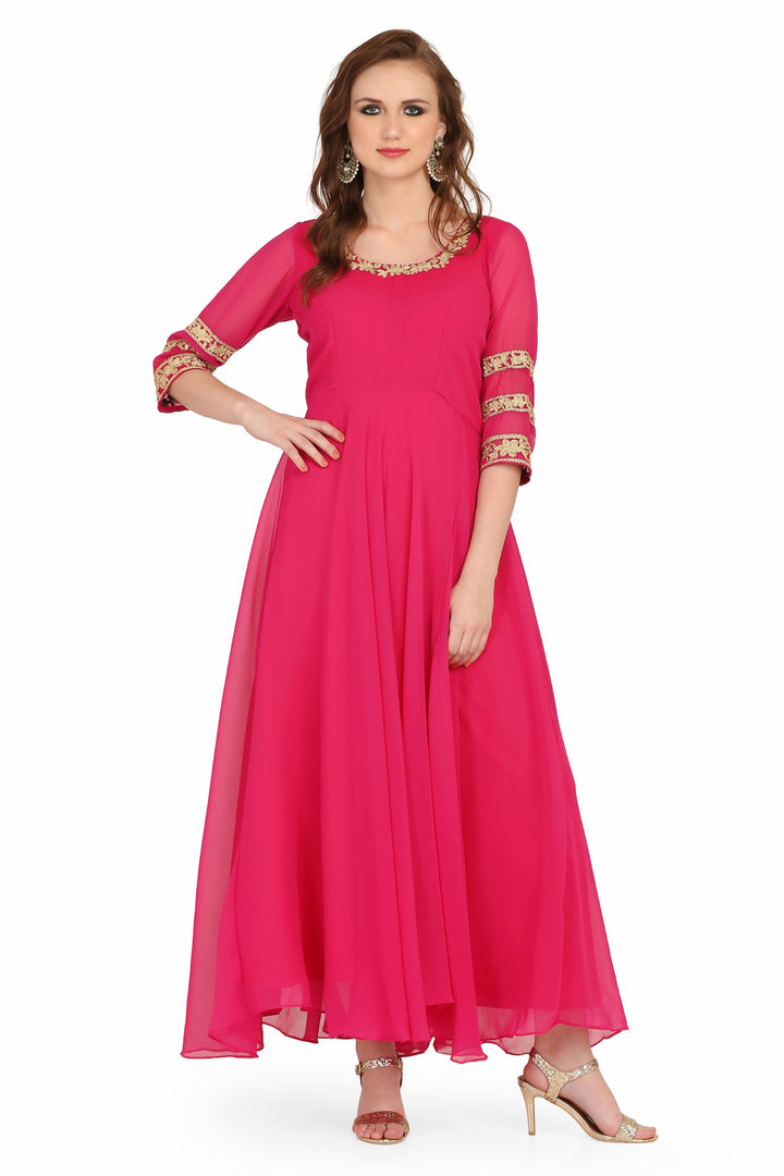 Fuchsia Long Anarkali Style Kurti